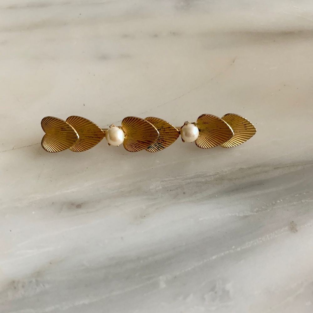 Authentic Genuine Pearl Gold Filled Brooch